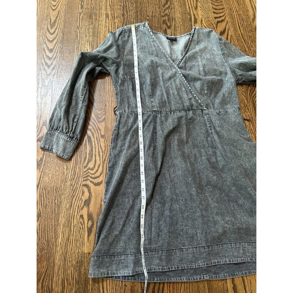 WHO WHAT WEAR 100% Cotton Faded Black Denim Dress Size L Cottage Scandi EUC‎ - Picture 9 of 9